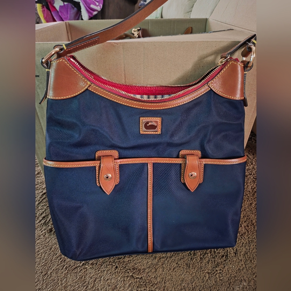 Dooney & Bourke Navy and Brown Women's Bag